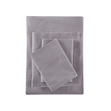 True North By Sleep Philosophy True North by Sleep Philosophy TN20-0106 Cozy Flannel Sheet Set; Grey Solid - Twin TN20-0106